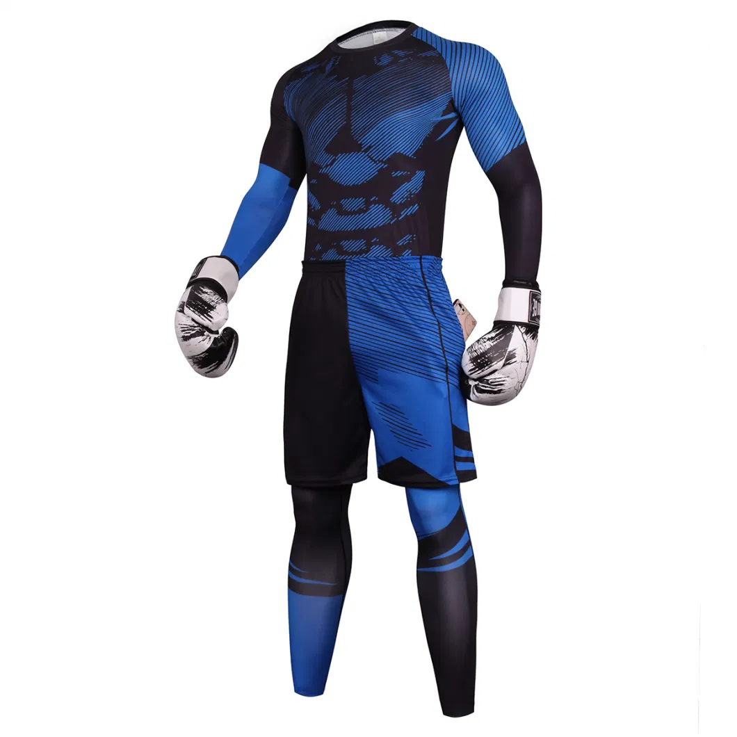 Custom Mens Boxing Long Training Suits Fit Gym Clothes Fitness Sportswear Set